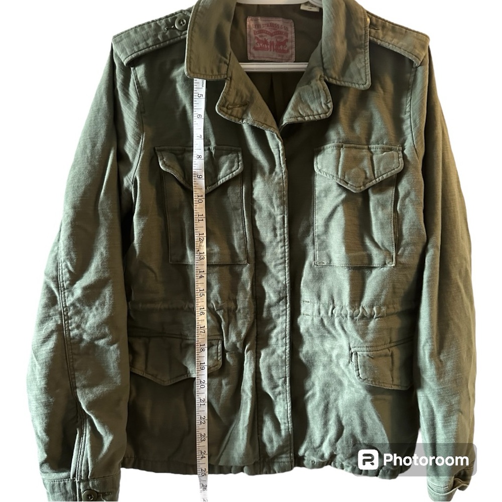 Levi’s utility field cargo military army green cotton jacket large - Picture 6 of 16
